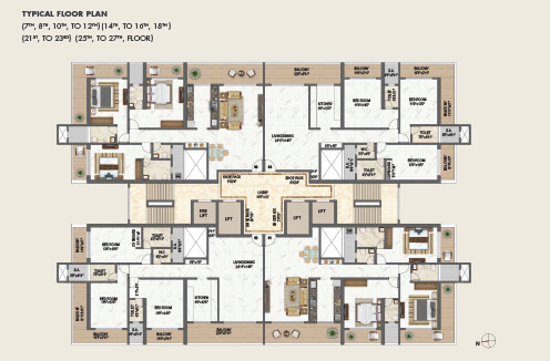 Typical Floor Plan (7th, 8th, 10th, To 12th) (14th, To 16th, 18th) (21st, To 23rd) (25th, To 27th, Floor)