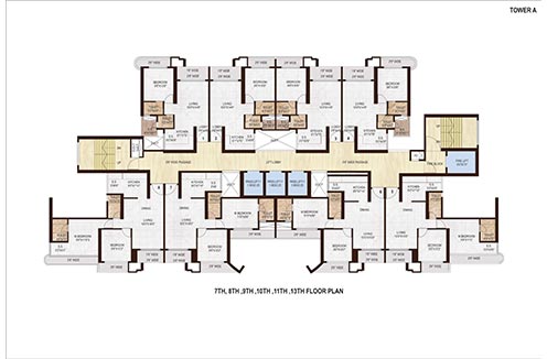 Tower A 7th, 8th, 9th, 10yh, 11th, 13th Floor Plan